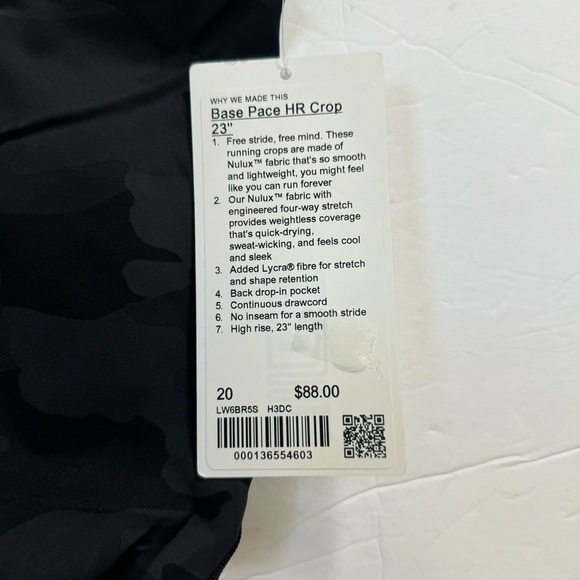 Lululemon NEW Base Pace High-Rise Crop 23" Camo Pants Legging Stretch Pocket 20 - Picture 7 of 16